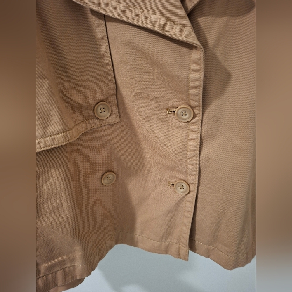 NWT Torrid Lightweight Tan 100% Cotton Twill Crop Trench (Size 1/1X) - Picture 7 of 11